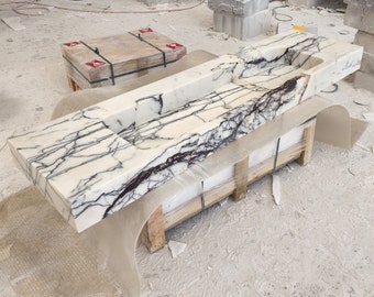 Lilac Marble Sink, Wall Mounted Bathroom Sink, Scalloped Wall Mount Sink, Natural Stone Vanity