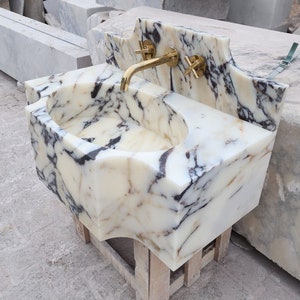 Calacatta Viola Marble Sink, Marble Sink Countertop, Wall Sink, Bathroom Sink, Special Order Sink