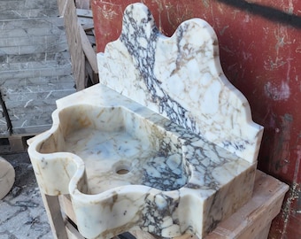 Calacatta Viola Marble Sink, Floating Sink with, Marble Sink
