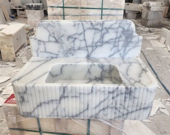 Carrara Marble Sink, Wall Mounted Bathroom Sinks, Bathrooom Countertop Sink, WallMounted Basin