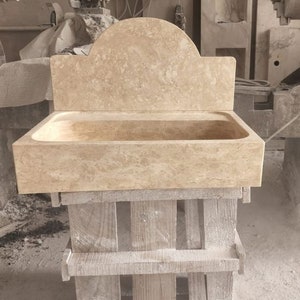 Travertine Sink, Small Bathroom Powder Sink, Marble Sink, Marble Sink Bathroom