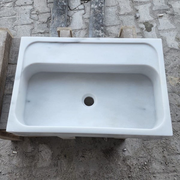 Carrara Marble Sink, Wall Mounted Marble Sink, Bathroom Sink, Powder Room Sink, Custom Marble Sink, Marble Sink Vanity