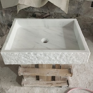 Ready to ship! Carrara Marble Sink, White Marble Sink, Wall Mounted Marble Sink
