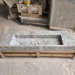 Handgefertigte Calacatta Viola Marmor Waschbecken: 60 &quot;Badezimmer Waschtisch Top