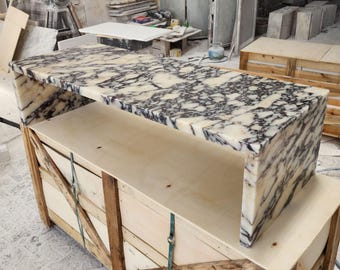 Calacatta Viola Marble Coffee Table, Tables, Modern Stone Coffe Table