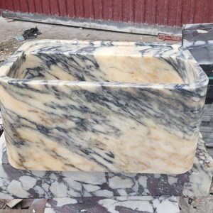 Calacatta Viola Marble Sink, Sink Vanity, Marble Bathroom Sink