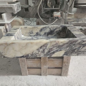 Ready to ship! Calacatta Viola Marble Sink, Special Order Sink, Marble Sink Vanity