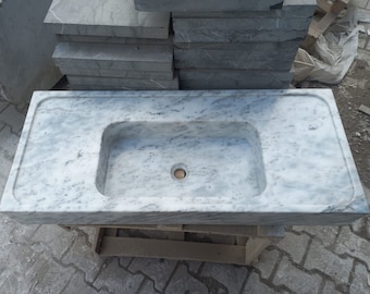 Tall Marble Sink, Luxury Interior Bathroom Sink, Cararra Sink, Stone Vessel Sink, Sinks For Bathroom, Marble Sinks With Backsplash