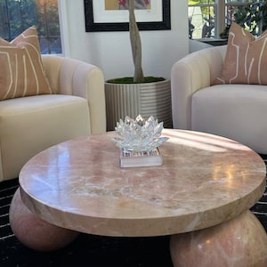 Pink Marble Coffee Table, Special Order Coffee Table, Marble Table