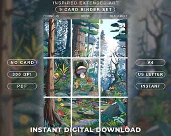 Può includere: Un set di 9 carte per raccoglitore con arte estesa ispirata a Foongus. Il download digitale include i testi: FOONGUS, NO 95, BLACK BOLT, NO CARD, 300 DPI, PDF, A4, US LETTER, INSTANT, INSTANT DIGITAL DOWNLOAD e HOLOPIXELSTUDIOS.ETSY.COM.