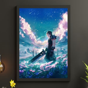 Póster de Zack de FF7, Arte de Zack de Final Fantasy VII Remake, Póster de Final Fantasy Crisis Core, Impresión pastel de Final Fantasy 7, Póster de FF7 Rebirth