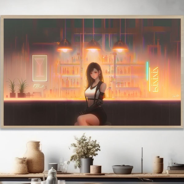 FF7 Tifa Poster, Final Fantasy VII Remake Tifa Art, Final Fantasy Crisis Core Poster, Final Fantasy 7 Pastel Print, FF7 Rebirth Poster