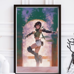 FF7 Yuffie Poster, Final Fantasy VII Remake Yuffie Art, Final Fantasy Crisis Core Poster, Final Fantasy 7 Pastell Druck, FF7 Rebirth Poster