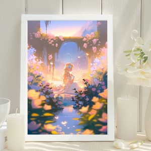 The Legend of Zelda Art, Prinzessin Zelda Poster, Zelda Pastel Print, Hauch der Wildnis, Tränen des Königreichs, Zelda Geschenke, Anime Poster