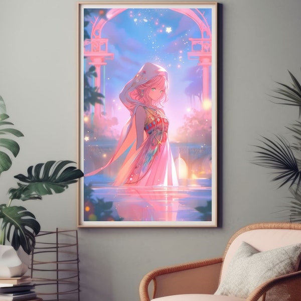 FF13 Serah Poster, Final Fantasy XIII Wall Art, FF XIII Serah Art, Final Fantasy 13 Pastel Print, FF13 Poster