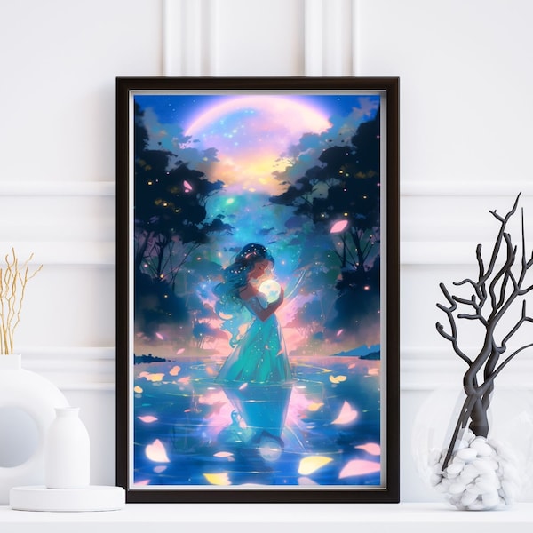 Earth Princess Pastel Poster, soft girl room decor for teens, pastel wall art for girl apartment decor, coquette wall art, cute home decor