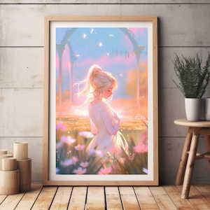 FF15 Lunafreya Poster, Final Fantasy XV Lunafreya Art, Final Fantasy XV Kingsglaive Poster, Final Fantasy 15 Pastel Print, FF15 Poster