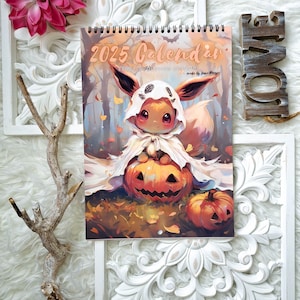 Pokemon Eevee Evolution 2025 Wall Calendar, 2025 Planner, Cute Calendar, Kawaii Calendar, Eevee Illustration, Pokemon Art Print 2025 Planner