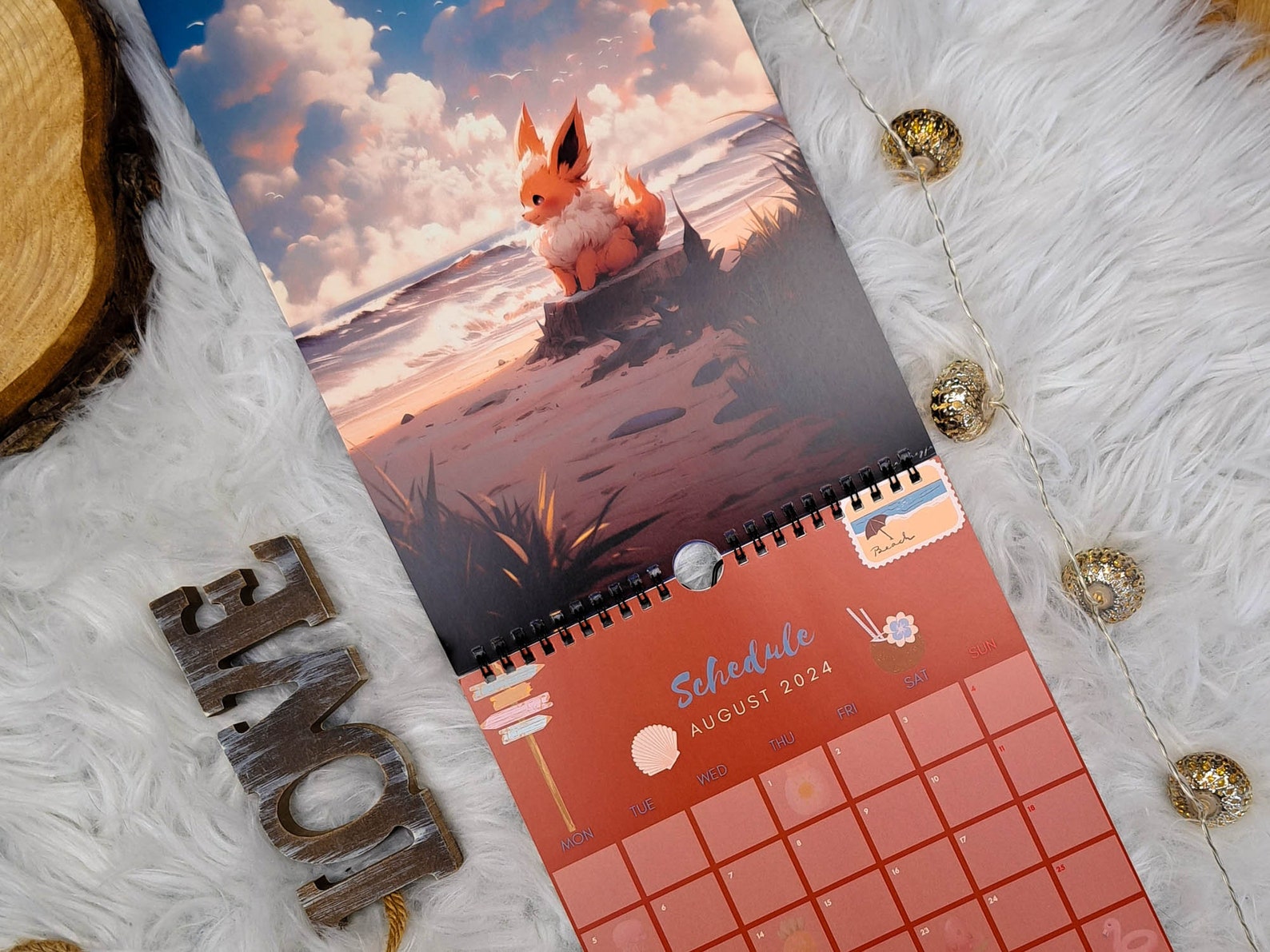 Pokemon Eevee Evolution 2024 Wall Calendar, 2024 Planner, Cute Calendar