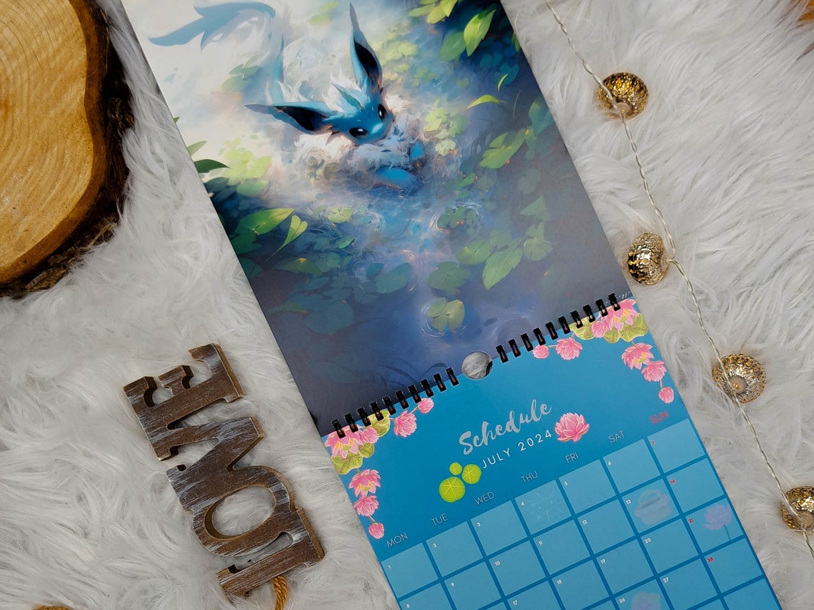 Pokemon Eevee Evolution 2024 Wall Calendar 2024 Planner Cute - Etsy