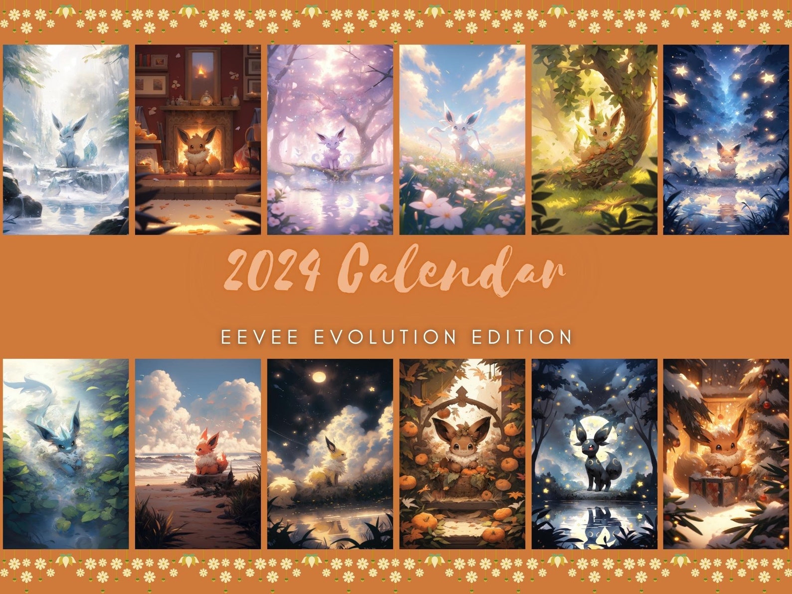Eevee 2025 Calendar Maiga Kameko