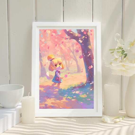 Animal Crossing Isabelle Poster – ACNH Watercolor Print, Cute Kawaii Wall Art, Animal Crossing Merch, New Horizons Illustration