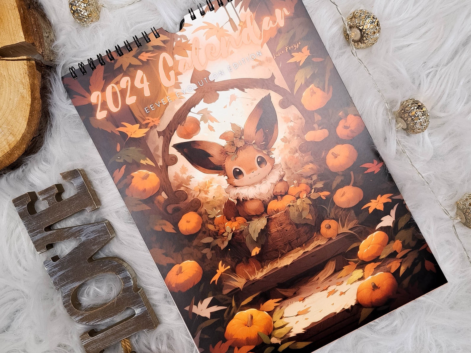 Pokemon Eevee Evolution 2024 Wall Calendar, 2024 Planner, Cute Calendar