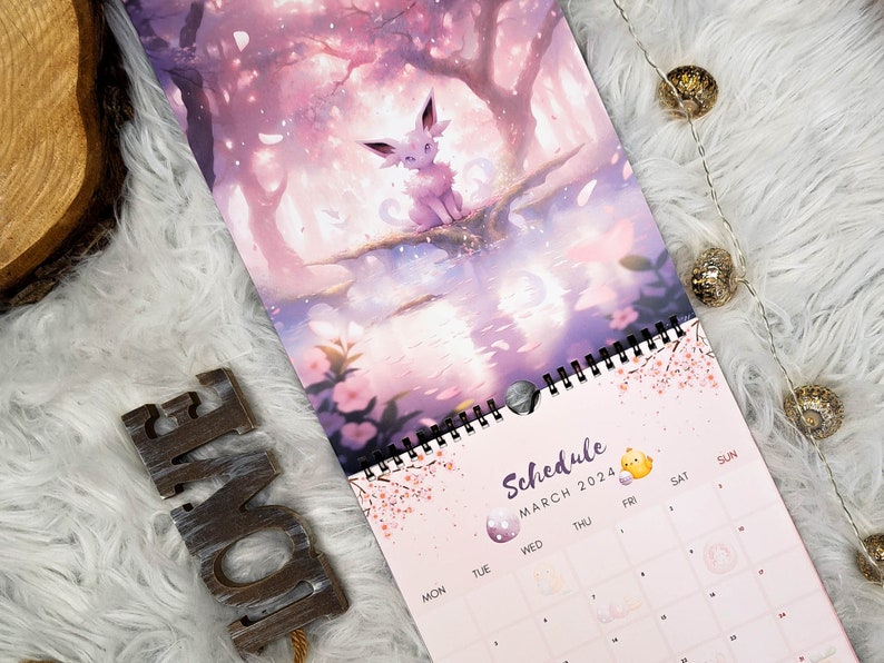 Pokemon Eevee Evolution 2024 Wall Calendar 2024 Planner Cute - Etsy