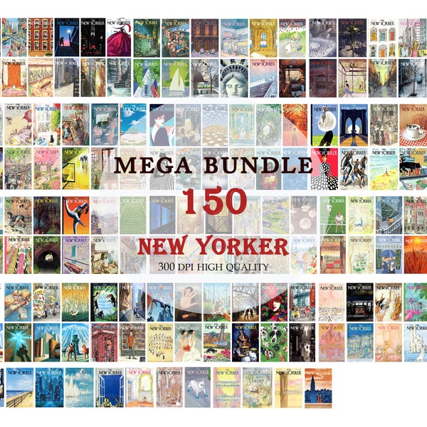 Lot de 150 couvertures de magazine New Yorker, The New Yorker Prints, Posters New Yorker, vintage, The New Yorker, téléchargement numérique instantané, Mega Bundle