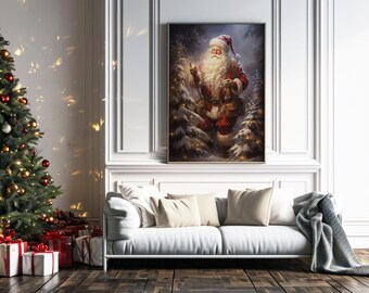 Retro Santa Claus Print: Vintage Christmas Wall Art (Digital Download)
