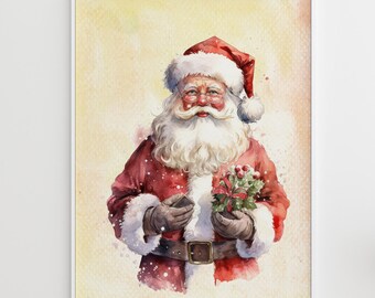 Retro Santa Claus Print: Vintage Christmas Wall Art (Digital Download)