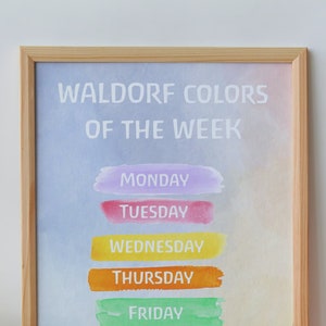 Waldorf inspired homeschool Color of the Week Printable chart digital file