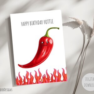 Cartão 'FELIZ ANIVERSÁRIO HOTTIE' para impressão, cartão de aniversário engraçado, download instantâneo, cartão de aniversário digital para amigos, cartão de felicitações, cartão chique