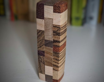 Small Wooden Mezuzah Case, Handmade from Reclaimed, Upcycled Wood, Custom Features