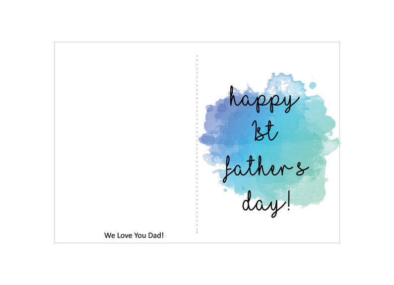 First Father's Day Card - Happy Father's Day Printable Card - Instant ...