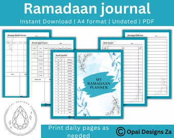 Undated Ramadan Planner, Iftar, Quran Tracker (PDF Download)