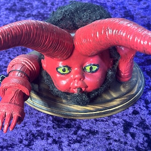 Hellboy horror doll handmade hanging wall art