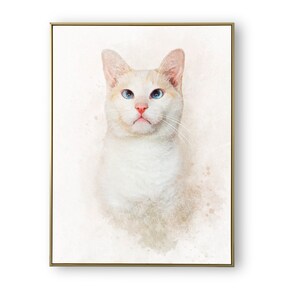 Watercolor cat poster. Cat wall art. Cute cat print. Printable cat portrait. Instant download pet print. Cat drawing. Pet illustration.