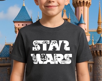 Camiseta gráfica infantil de Star Wars, camiseta de la película Galaxy