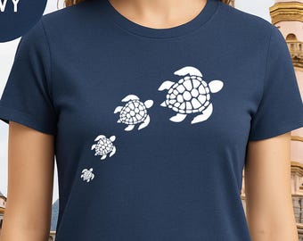 Sea Turtle Family Graphic Sweatshirt: Ocean Lover's Marine Life Top