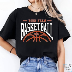 Maglietta da basket personalizzata, maglietta da basket personalizzata, maglietta con il nome della squadra di basket, maglietta da basket, maglietta per il giorno della partita, maglietta per la mamma che ama il basket