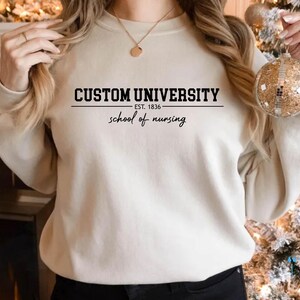 カスタム大学スウェットシャツ、カスタムカレッジスウェットシャツ、パーソナライズスクールセーター、カスタムデザイン大学パーカー、教育スウェットシャツ