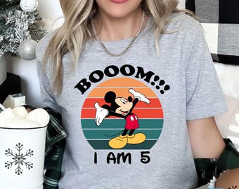Booom I am 5 Mickey Birthday Shirt, Custom Birthday Shirt, Disney Boy Shirt, Mickey Birthday Shirt, Happy Birthday Shirt, Birthday Boy Shirt