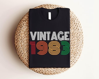 Vintage 1983 Shirt, Custom Year Birthday Shirt, 1983 Birthday Shirt, Custom Birthday Shirt, Birthday Gift, Party Shirt, Mommy Shirt, Daddy