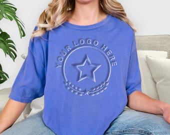 Comfort Colors Custom Puff Text Shirt: Raised Embossed Letters on Chest and Sleeve