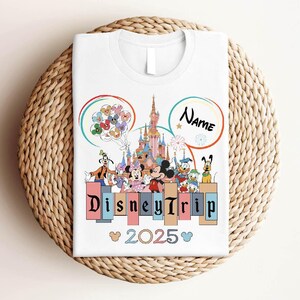 Custom Name Disney Trip Shirt, Mickey Disney Family Vacation Tee, Mickey and Friends Shirt, Disney Family Matching Shirt, Disney Group Shirt