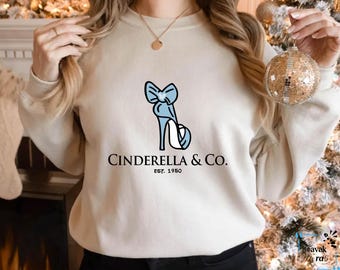 Cinderella & Co Sweatshirt – Blue Heel Design, Fairy Tale Princess Shirt, Elegant Disney Style Top, Classic Fashion Gift