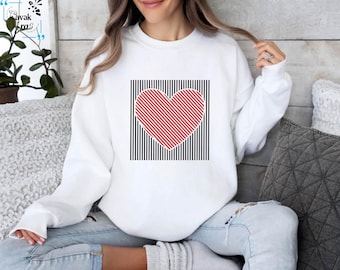 Sudadera de corazón retro: vibras de amor para San Valentín