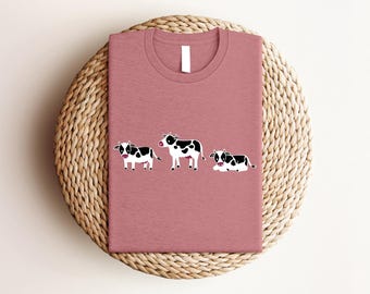 Shirt met koeprint, T-shirt boer, cadeau dierenliefhebber