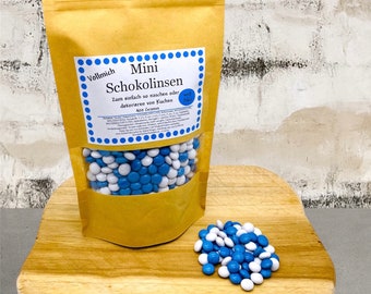 Schokolinsen weiß/blau, (400g), sortiert, Einzelfarben, Candybar, (wie Smarties), Backen